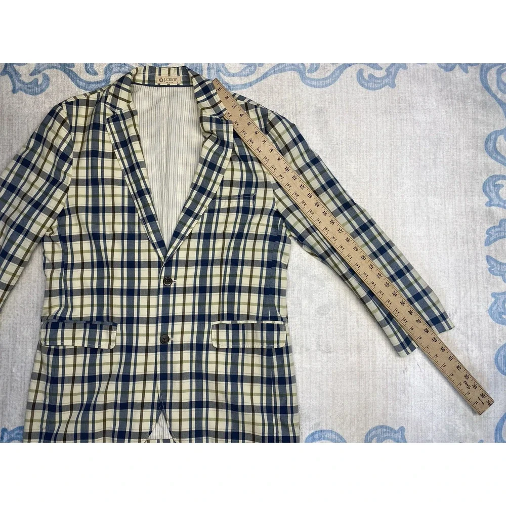 J Crew Mens Large Single Breasted Y2K Preppy Old Money Academia Plaid Sportcoat